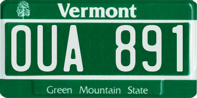 VT license plate OUA891
