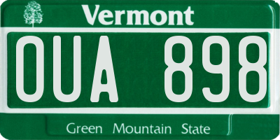 VT license plate OUA898