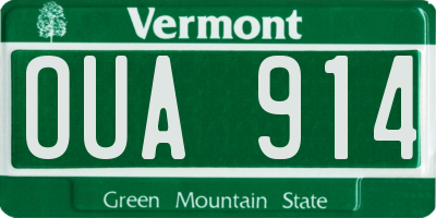 VT license plate OUA914