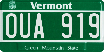 VT license plate OUA919