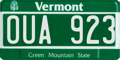 VT license plate OUA923