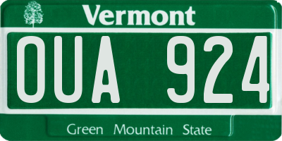 VT license plate OUA924