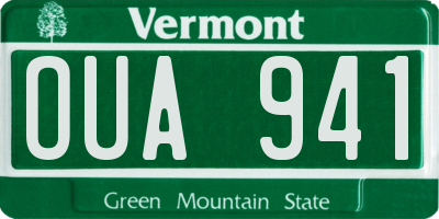 VT license plate OUA941