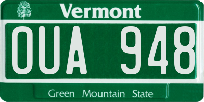 VT license plate OUA948