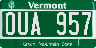 VT license plate OUA957