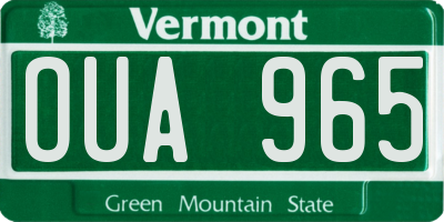 VT license plate OUA965