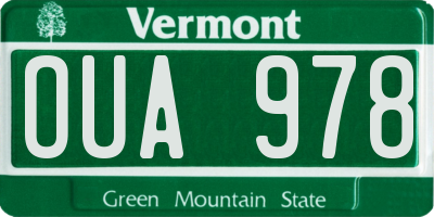 VT license plate OUA978