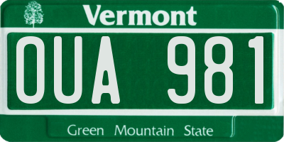 VT license plate OUA981