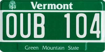 VT license plate OUB104