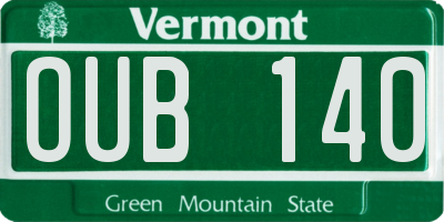 VT license plate OUB140