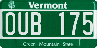 VT license plate OUB175