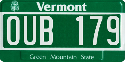 VT license plate OUB179
