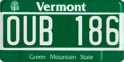 VT license plate OUB186