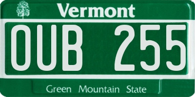 VT license plate OUB255