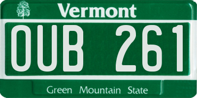 VT license plate OUB261
