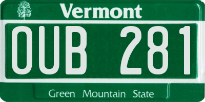 VT license plate OUB281