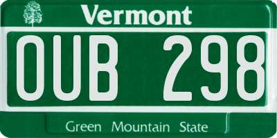 VT license plate OUB298