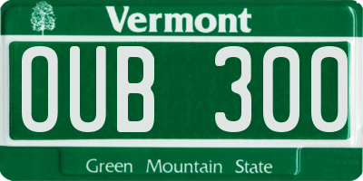 VT license plate OUB300