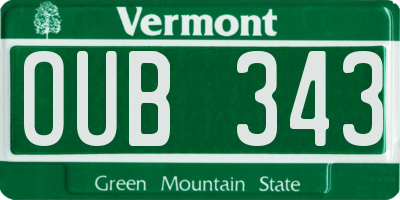 VT license plate OUB343
