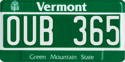 VT license plate OUB365