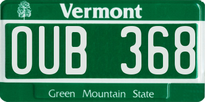 VT license plate OUB368