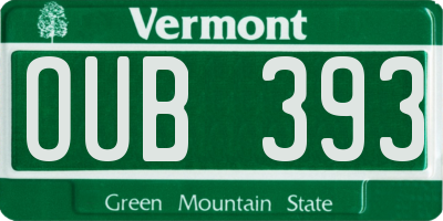 VT license plate OUB393