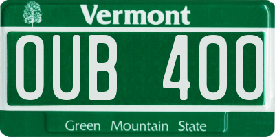 VT license plate OUB400