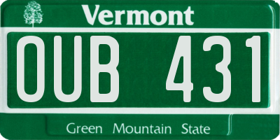 VT license plate OUB431