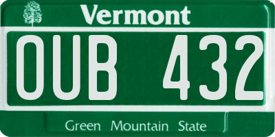 VT license plate OUB432