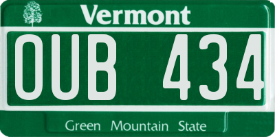 VT license plate OUB434