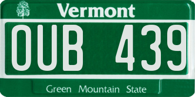 VT license plate OUB439
