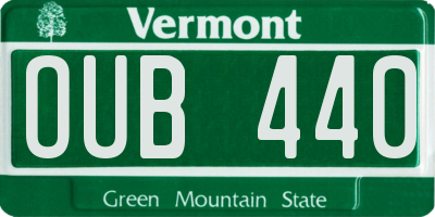 VT license plate OUB440