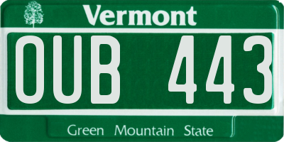 VT license plate OUB443