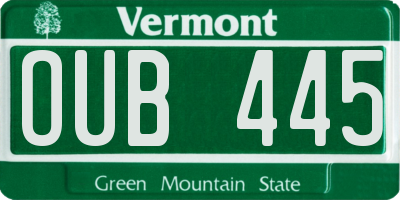 VT license plate OUB445