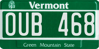 VT license plate OUB468