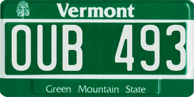 VT license plate OUB493
