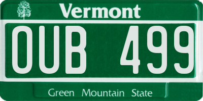 VT license plate OUB499