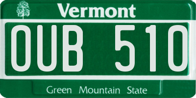 VT license plate OUB510