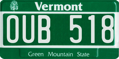 VT license plate OUB518