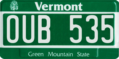VT license plate OUB535