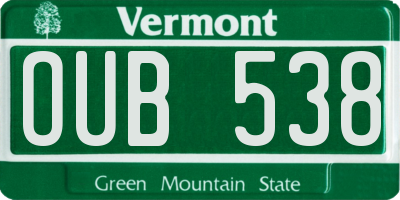 VT license plate OUB538
