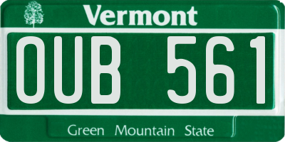 VT license plate OUB561