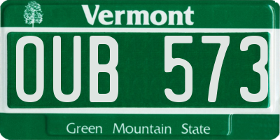 VT license plate OUB573
