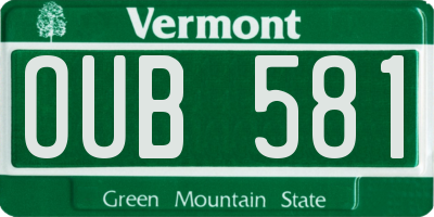 VT license plate OUB581