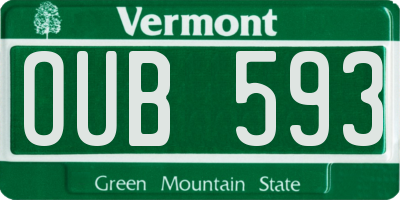 VT license plate OUB593