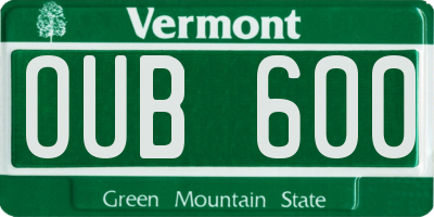 VT license plate OUB600