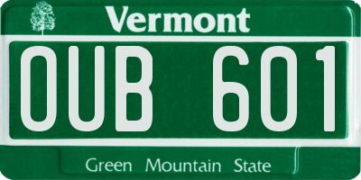 VT license plate OUB601