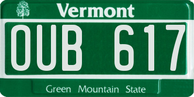 VT license plate OUB617