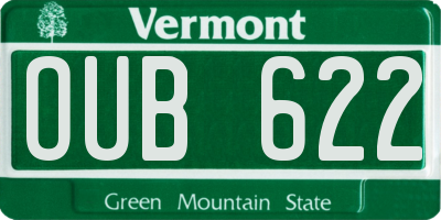 VT license plate OUB622