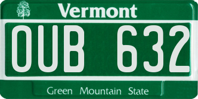 VT license plate OUB632
